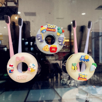 Childrens toothbrush holder suction wall cartoon cute wall hanging non-hole hanging wall dental storage rack hanging toothbrush