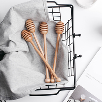 Good wood beech wood honey stick honey stick honey take stick long handle wooden honey scoop up wooden stick spoon take honey device