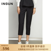 Nong 2022 Spring new ladies mall Same-style Metropolitan Morden Minimun Commuter OL Black Casual West Pants Woman