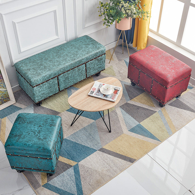 Multi-functional clothing store fitting room rectangular storage stool storage box can sit on the sofa can sit on the stool for shoes stool