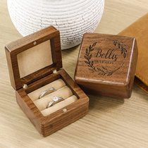 European wedding ring box to ring solid wood earrings jewelry box storage box retro wedding supplies gift box customization