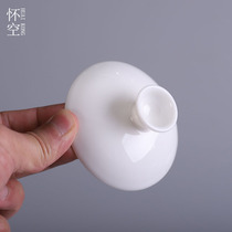 Defied white porcelain lid bowl lid Single utilitzed tea furniture accessory Three-only bowl cup lid tea bowl size No. Single cover