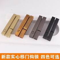  Yibaili bathroom sliding door lock Black modern Nordic sliding door lock with key Gold light luxury sliding door hook lock