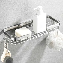 Bathroom soap rack drain storage rack soap mesh basket wall-mounted perforated nail-free soap box 304 stainless steel