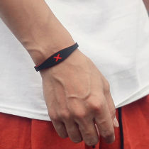 Two-color double-sided magic sky ax MF energy bracelet tide brand parkour negative ion silicone fitness men and women wrist strap basketball