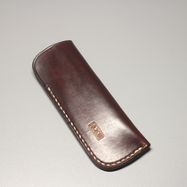Wood and stone hand-made folding knife cover suitable for three-edged land812 CR Xiaosha big eastern Italian first layer vegetable tanned leather
