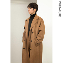 (WHITT EPURE)WP Shirakawa spring and autumn coat loose suede trench coat men