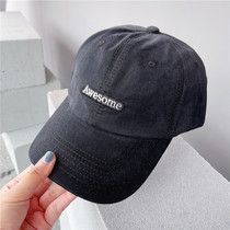 Day Department Duck Tongue Cap Children Summer Han Edition 100 hitch a street display with a small minimalist letter Spring and Autumn Black Baseball Cap Tide