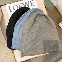 Korean Version Tide 100 Hitch Hat Heaps Hat Pile Hat Lady Autumn Winter Couple Fashion Pure Color Original Juku Warm Knit Cold Hat Man