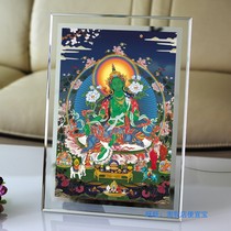 Custom green degree mother portrait Degree Mother Puja Buddha painting Photo paper plastic high-definition special victory Guanyin Bodhisattva incarnation