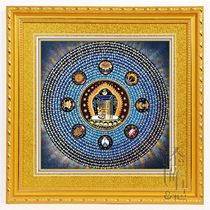 Tian Fuhui is bound to Buddhism's new eight auspicious ten-phase free mantra 3524 mantra wheel photo frame hanging picture like thangka