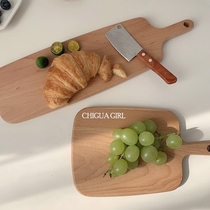 Japanese ins cut bread fruit dormitory student chopping board western food solid wood chopping board retro vintage sushi board