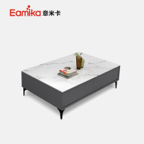 Modern minimalist minimalist rock plate tea table TV cabinet Composition suit Living room Serted light and luxurious black and white grey design