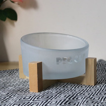 Pegg Kitten Pet Pitched Glass Bowl Cat Bowl Cat Food Basin Cat Rice Basin Anti-Overturning Water Bowl Small Dog Dog Bowl