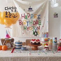 Korean ins Baby birthday letter flag-hanging party scene decoration decoration Forest childrens bedroom hanging cloth