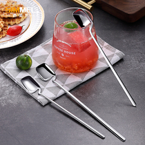 304 stainless steel mixing spoon long handle coffee spoon seasoning small spoon dessert honey spoon extended creative ice spoon