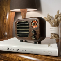 (Retro small speaker) black walnut Bluetooth speaker solid wood wireless FM radio log portable small audio