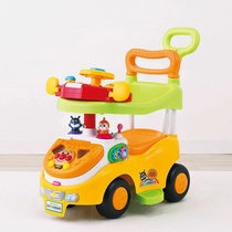 Japan imported Anpanman baby multi-function music steering wheel walker trolley toy car building block car