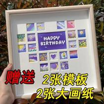 Shake-up Little Red Book the same Loving Shaped Palace Gg Oil Painting Suit Four-Palace Lattice Oil Painting Stick Diy Suit Heart-shaped Palace