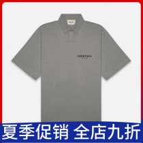 FOG FEAR OF GOD ESSENTIALS MULTI-LINE REFLECTIVE SLOGAN LETTER LAPEL SHORT SLEEVE T-SHIRT POLO SHIRT
