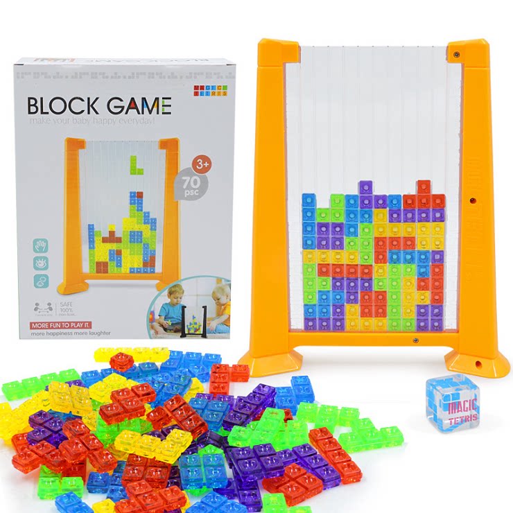 Childrens puzzle toy table game stereoscopic mlicing Russian block puzzle parent-child interactive kindergarten gift
