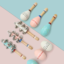 Baby sand hammer Bell early education toy hand grip can bite newborn baby sand hammer baby grasp training sand tube