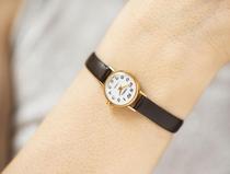Small Lithuania ∞ Ancient exquisite elegant classic ladies gold-plated leather strap mechanical watch