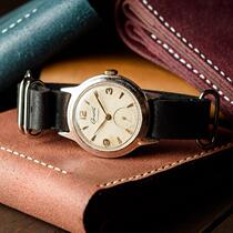 Overseas Rare◇Antique 1960s Vintage collection Soviet Mens Mechanical Black Leather Watch watch