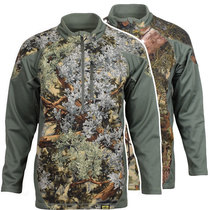 Good American camouflage long-sleeved fleece mens elastic waterproof and breathable high-standing collar outdoor tactical pullover vests