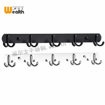 Adhesive hook Wall wall hanging hanger stainless steel hook kitchen bathroom clothes hook clothes row hook non-perforated wall double hook