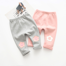 Baby pants spring and autumn trousers wearing foreign girls leggings cotton open file big pp casual baby pants