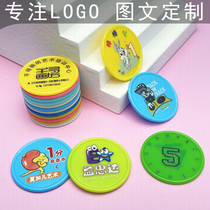 Custom childrens plastic reward coins Kindergarten reward points card custom student exchange coins LOGO cartoon color