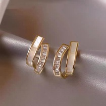 Otterles Clear Cabin Discount Store 100 Lap Temperament C Shaped Ear Nail Design Sensation Zircon Shells Earnestle Korean version refinement