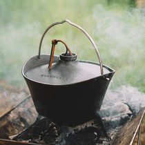 Black Deer Outdoor Camping Cast Iron Dutch Pot Self-driving Camping Soup Pot Crane Picnic Cookware Cooking Pot