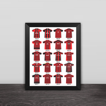 AC Milan historical jersey illustration commemorative photo frame football bar decoration Milan fans gift ornaments photo wall