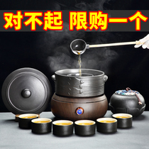 Tangfeng tea maker Ceramic teapot Black and white tea Puer tea maker Household tea splitter Retro electric pottery stove set