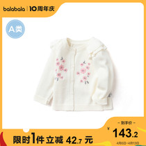 (stores shipping) Balabala baby sweater with undercoat girls knitted sweatshirt 2022 sweet and sour