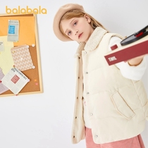 Ballabala childrens clothing girl cotton waistcoat for childrens vest Korean version with hat brief