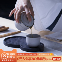 Wan Qian Tang ceramic tea tray single layer water storage small tea tray tea table creative tea bearing multi-functional gourd plate