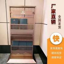 High-end rose gold display rack electroplated stainless steel book and newspaper rack Newspaper rack wooden apartment map display rack magazine rack