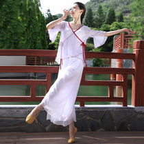 Dance rhyme yoga Classical dance practice clothes Female body rhyme yarn clothes Elegant mesh clothes Chinese style performance clothing summer