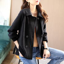 Baoshi Li black long sleeve loose new coat womens double-breasted Joker top 2021 pocket casual autumn
