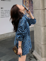 Lecea Alice shirt female design sense niche 2021 Autumn New Korean loose denim coat women
