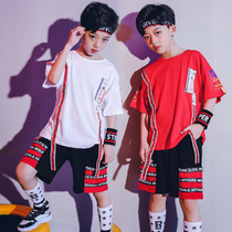 Boys summer clothing suit foreign air CUHK Childrens sports Two sets of children Costume Short Sleeve Boy Fashion Handsome Street Dance Tide