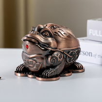 The Financial Golden Toad Ashtrays Creativity China Wind Windproof with cover Domestic tea table Living room Restaurant Home Decorative Goods