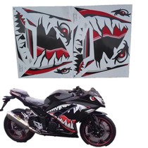 Road Race is suitable for Kawasaki Little Ninja Rank Shark Decor Accessories Sports Car Big Board Sticker Color Bar Sticker Sticker