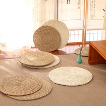 Round grass mat mat straw woven tatami mat grass cushion large linen woven multifunctional fabric coffee table