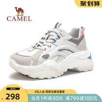 Camel outdoor shoes womens 2021 summer new daddy shoes fashion breathable thick-soled height-increasing leisure sports womens shoes