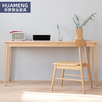 All solid wood narrow desk long table bedroom window side table against wall table design office computer desk one-character Workbench