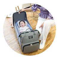 Mummy bag new multifunctional mother and baby backpack with crib waterproof nylon cloth large capacity Fashion mother bag